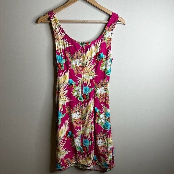 Vintage Rampage Sundress Womens Sz 5 Pink Floral Hawaiian Faux Wrap Y2K 2000’s - Picture 6 of 10